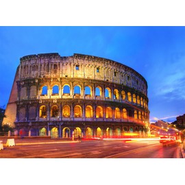 Loccor 5x3ft Fabric Rome Colosseum Italy Backdrop Ancient Roman Coliseum Night Europe Landmark Photography Background Italian Birthday Party Decorations Travel Pictures Banner Bedroom Tapestry