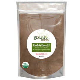 Organic Rhodiola Rosea Powder Extract 5:1 4 Ounce | Hong Jing Tian Concentrate | Lab Tested Extract Powder 112 Gram Resealable Bag add to Water or Smoothie by Dimmak Herbs
