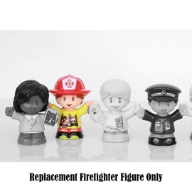 Replacement Part for Little People Community Helpers Playset - GJP12 ~ Replacement Firefighter Figure ~ Erica ~ Brown Hair ~ Ponytail