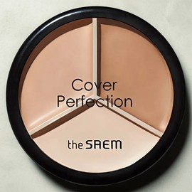 Anjumain The Saem Cover Perfection Triple Pot Concealer 13.1g, 02 Contour Beige, 1 unit / 더샘 커버 퍼펙션 트리플 팟 컨실러 13.1g, 02 컨투어 베이지, 1개