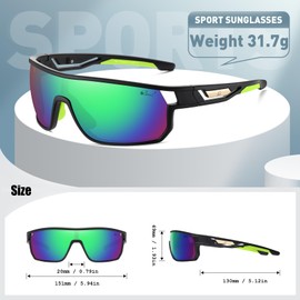 Bevi - anteojos de sol deportivas polarizadas TR90 con marco irrompible para hombres y mujeres, correr, ciclismo, béisbol, 2518C5