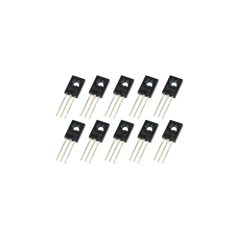 Set of 10 Transistors NPN BD139 80V 1.5A