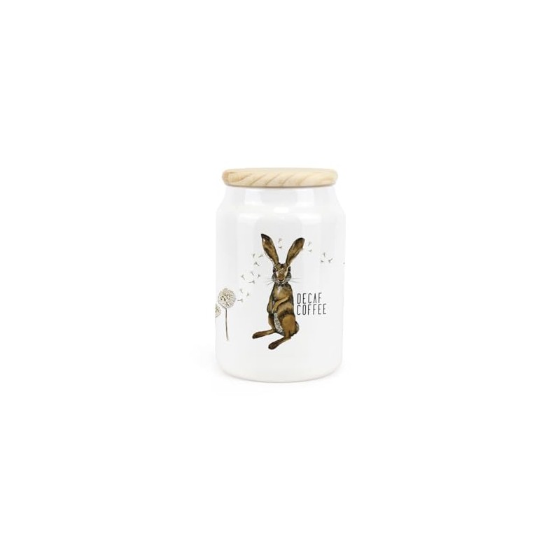 Purely Home Hares & Dandelions Ceramic Decaf Coffee Storage Canister