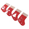 Christmas Stocking Decorative Cartoon Pattern Cuff Stocking Ornament for Tree
