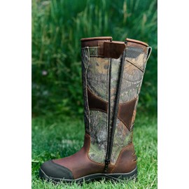 Goodville PreyMaster Men's Waterproof Snake Boots - Puncture and Slip-Resistant, Knee High Pull On Snake Shoes for Men - 17 Inches Height, Comfortable Rubber sole, Premium Breathable Leather with