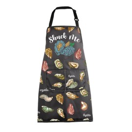 MBMSO Oyster Shucking Apron Shuck Me Oyster Apron Oyster Lover Gifts Oyster Roast Apron Chef Apron Oyster Apron with Pockets (Oyster Apron-b)
