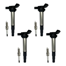 Ignition Coil UF596 & Spark Plug for Toyota Corolla Matrix Prius Prius V C-HR Lexus CT200h Scion xD iM/Pontiac Vibe 1.8L L4, High Performance Coil Pack Replacement UF619, Set of 4