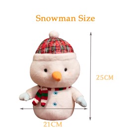 disdain Christmas Snowman Cuddly Toy, 25CM Soft Snowman Plush Toy, Adorable Snowman Soft Toy, Christmas Teddy Bear Snowman Decoration, Christmas Kids Gift