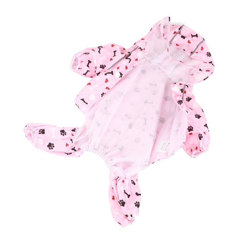 Reflective Puppy Raincoat Jacket Waterproof Breathable Cute Pattern Pet Dog