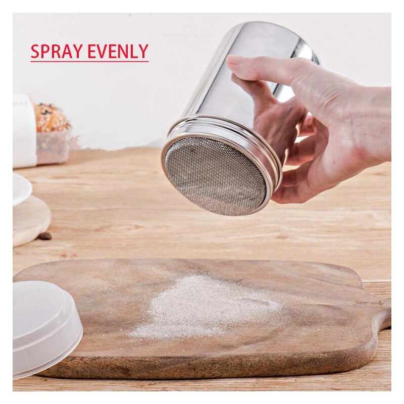 Stainless Steel Shaker Sifter Dispenser Duster Container, 1 Pack