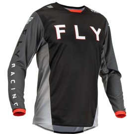 Fly Racing 2023 Adult Kinetic Kore Jersey (Black/Grey, Medium)
