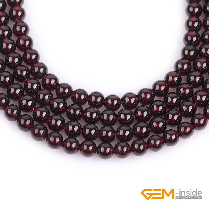 GEM-inside Garnet Gemstone Loose Beads 8mm Natural AAA Red Round