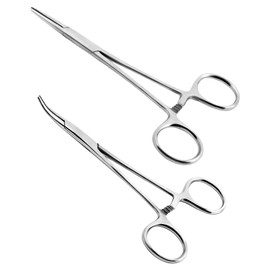 Ainiv 2PCS Piercing Forceps Fishing Pliers, Self-Locking Hemostat Forceps, Fishing Unhooking and Piercing Remover Tool, Stainless Steel Locking Pliers for Pet Grooming Care Fishing DIY Crafting, 18cm