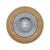 Modern Living Round Wireless Doorbell in Honey and Brushed Nickel