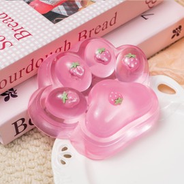 4.92 Inch Big Handmade Taba Cat Paw Squishy Toys, Pink Clear Soft Squeeze Toy for Stress Relief, Large Funny Sensory Fidget Squishies Suitable for Adults Kids