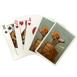 Lantern Press Golf Clubs, Oil Painting (52 Playing Cards, Poker Size Card Deck with Jokers)