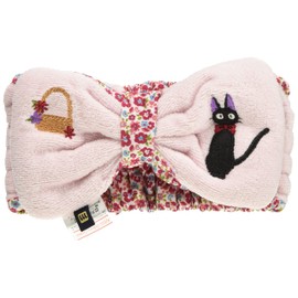 Marushin 1005022500 Ghibli Kiki's Delivery Service Jiji Headband 3.9 x 8.3 inches (10 x 21 cm), Flower Field and Jiji Towel Cloth