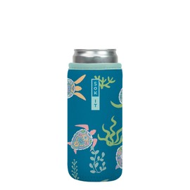 Sok It CanSok Sleeve for Beer & Soda Insulated Neoprene Cover (Turtle-y Awesome, 12oz Slim Can Sleeve)