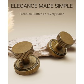 Asidrama 4 Pack Antique Brass Privacy Door Knobs with Lock, Door Handles with Antique Brass Door Knobs Interior for Bedroom or Bathroom, Heavy Duty Door Lever for Left Right Sided Doors