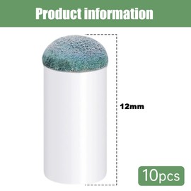 RLMVGBX Pool Cue Tips, 10PCS Snooker Cue Tip, 12mm Pool Cue Tips Replacement Kit, Slip on Pool Cue Tips, Required Pool Stick Tips, Slip-On Pool Cue Tips Replacement Kit for Snooker and Pool Cues