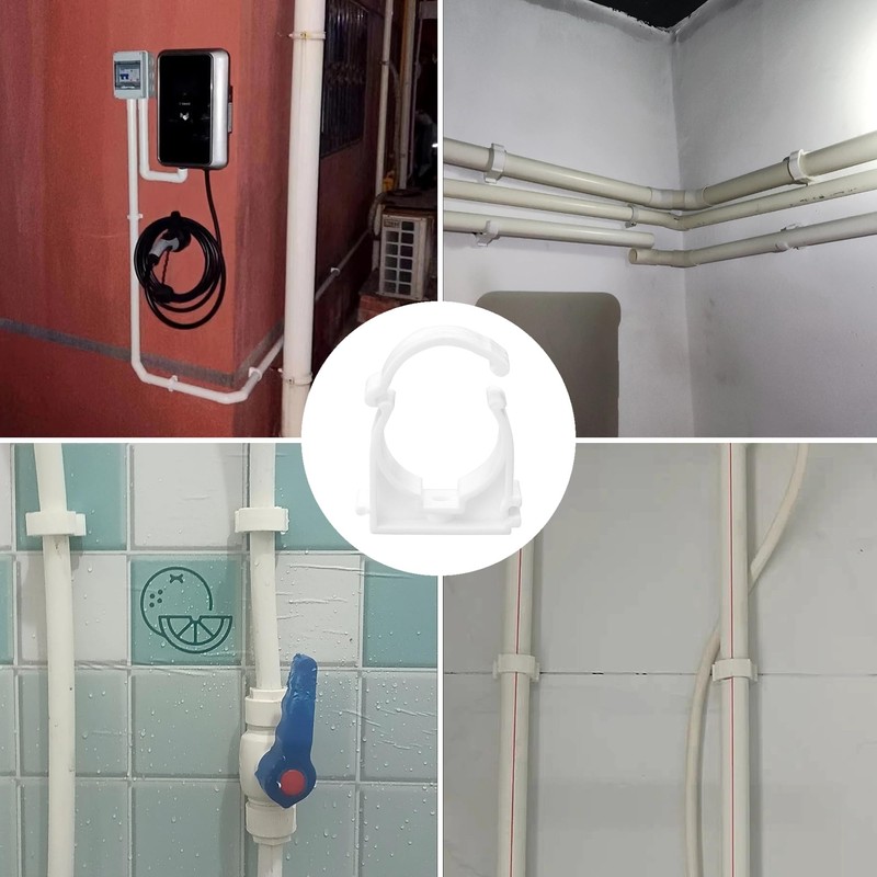 20 PCS White Plastic Water Pipe Clamps,Snap-On Single Tube Clips