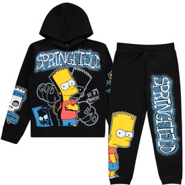 Boys Bart Simpson Hoodie and Jogger Sweatpants Clothing Set- Little and Big Boys Sizes 4-20