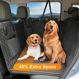 Honest Back Seat Extender for Dogs, Hard Bottom Car Seat Cover for Dogs Holds 400lbs, Waterproof Dog Car Seat Cover for Back Seat, Large Space Backseat Cover for Dogs in Car SUV Truck, Standard, Black