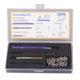 54PCS Set Metric Thread Repair Kit 304 Stainless Steel Thread Repair Insert Kit for Home