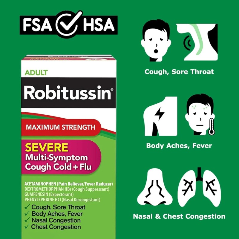 Robitussin CF Max Severe Multi-Symptom Cold & Flu Relief 8oz