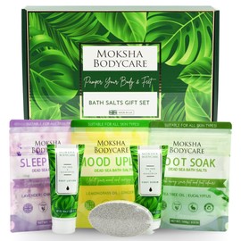 Bath Salts Gift Sets for Women - [Made in UK] Foot Spa Gift Sets for Women, Spa Gift Sets for Women with Bath Salts, Foot Soak, Foot Scrub, Foot Lotion, Self Care Pamper Hamper for Women