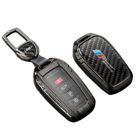 SLAKNOK for Toyota Key Fob Cover with,Real Carbon Fiber Zinc Alloy Protection Key Case Compatible with Toyota Series Key shell Smart Remote Accessories