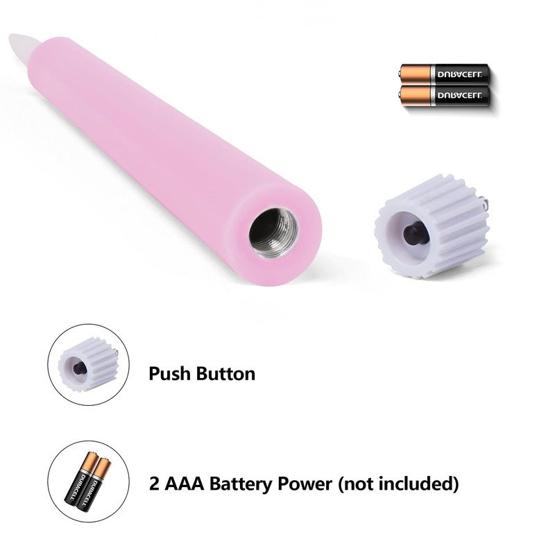 Eywamage Short Pink Flameless Taper Candles with Remote, Flickering Battery