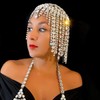 STONEFANS Vintage 1920s Rhinestone Headpiece Cap for Women Crystal Flapper