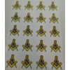 ProSticker 003 (20pk) 1" Masonic Compass Square Decals Stickers Mason