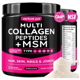 Venture Pal Multi Collagen Protein Powder for Joint Support - Hydrolyzed Collage