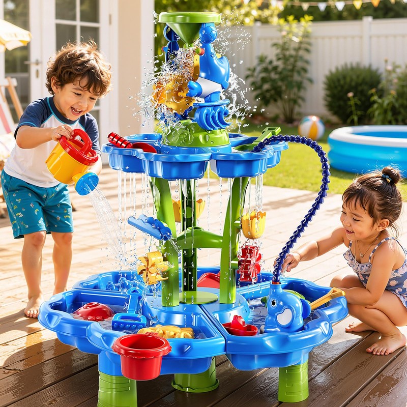 JUKUDAHU Water Table for Kids Ages 4-8 with Water Pump