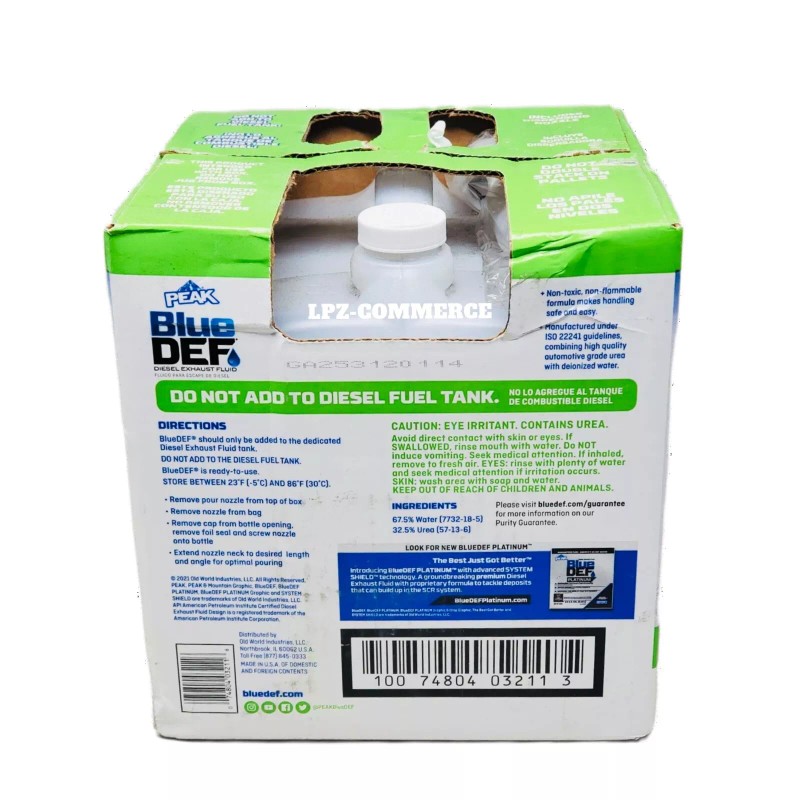 Peak Original Diesel Exhaust DEF Fluid, Jug, 2.5 gal