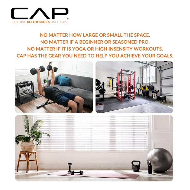 CAP Barbell High Density Exercise Mat with strap, 68"x24" 12mm