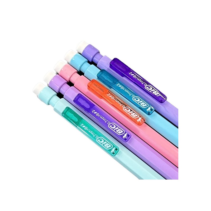BIC Matic Pack of 5 Mechanical Pencils Pastel Body 0.7