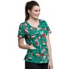 Tooniforms V-Neck Scrub Top, L, Rudolph Joy