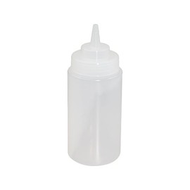 Crestware SB16CW Squeeze Wide Mouth Bottle, 16 oz, Clear