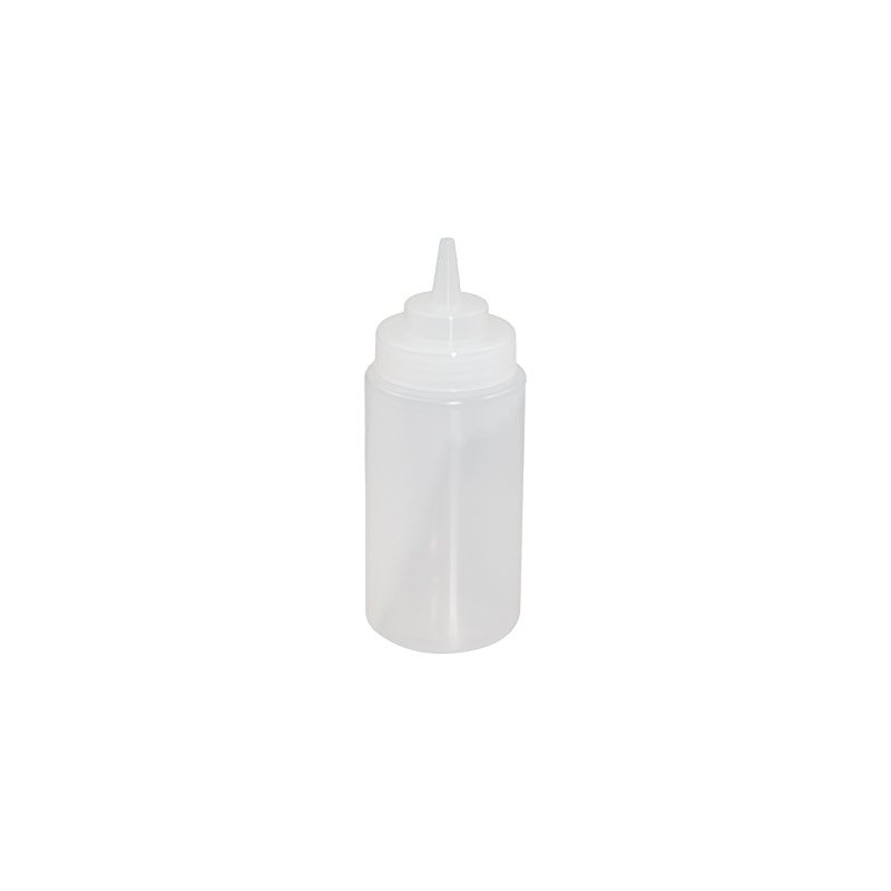 Crestware SB16CW Squeeze Wide Mouth Bottle, 16 oz, Clear