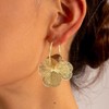 Gold Flower Earrings For Women Silver Dangle Statement Trendy Hoop