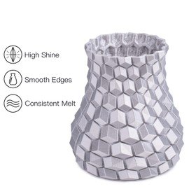 INLAND Micro Center Silver Silk PLA 3D Printer Filament 1.75mm - Silver Shiny, Dimensional Accuracy +/- 0.03 mm - 1 kg Cardboard Spool (2.2 lbs), Clog Free Colorful Filaments