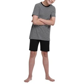 Schiesser Boys' Short-Sleeved Pyjamas, Organic Cotton (Jungen Schlafanzug Kurz) - black, size: 152
