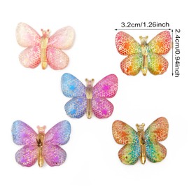 Honbay 20 abalorios de resina con parte trasera plana, lindos adornos de mariposa para álbumes de recortes, clip para el pelo, funda de teléfono, manualidades