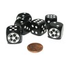 Set of 6 Soccer 18mm D6 Rounded Edges Sports Dice - Black with White Pips by Koplow Games