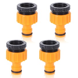 4Pack Hose Tap Connector, 2in1 Universal Tap Connector for Hose Pipe Plastic 3/4" and 1/2" Tap Hose Connector Graden Kitchen Hose Pipe Connector Threaded Faucet Adapter
