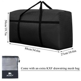KXF 120L Large Capacity Storage Bag Waterproof Luggage Bag Heavy Duty Moving Bag Sturdy Space Saver Saving Bag Underbed Storage Bag Travel Duffel Bag Back to School Carry Bag Organizer Storage Bag