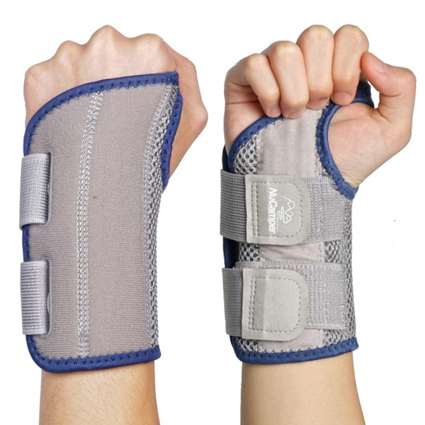 NuCamper Breathable Wrist Support Wrist Bandage with Metal Splint Stabiliser